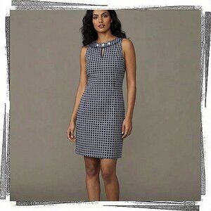 NWOT: Vintage 90's Mod Blue & White Silk Dress (2) by Ann Taylor